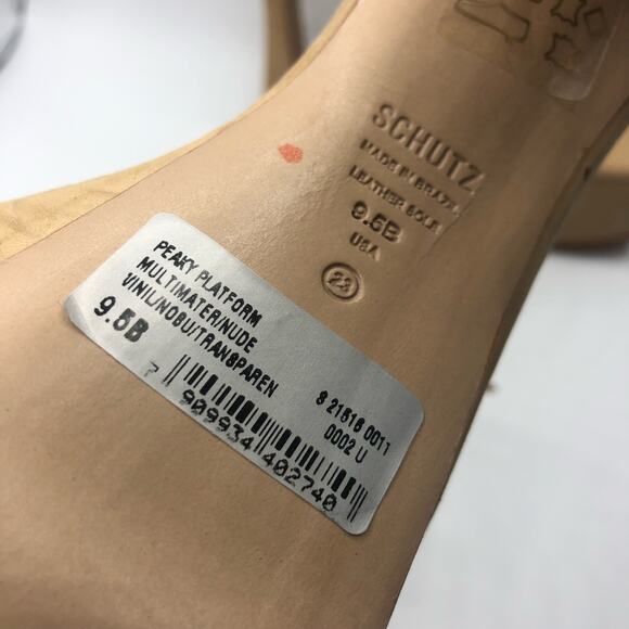 Schutz Women's Peaky Embellished Platform Heels Beige Size 9.5 B - Picture 7 of 11